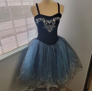 Costume Gallery Ballet Dance Tutu Blue Medium Adult Dancewear Velvet Tulle YAGP